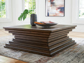Warmstead Furniture - Ashley Furniture - Hannodream Coffee Table - Square Cocktail Table / Warm Brown - T821-8